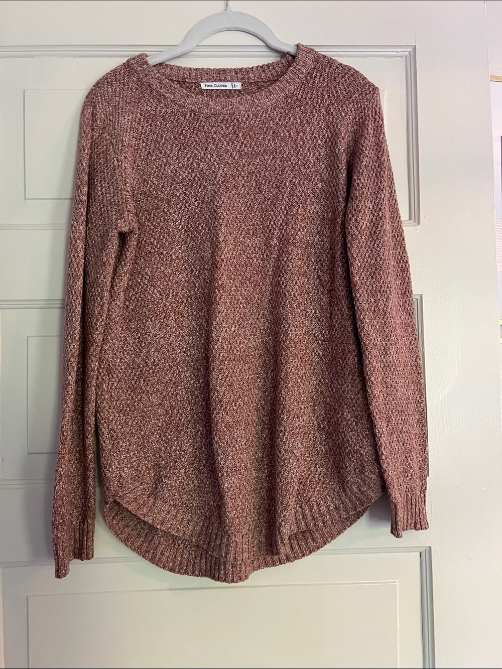 Pink Clover Dusty Rose Marled Crewneck Sweater